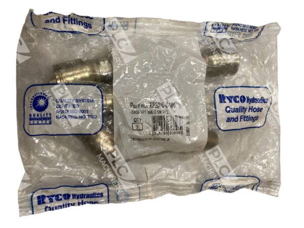 Ryco Hydraulics -0406 NPT Male Swivel Fitting T232N-0406 (Bag of 5)