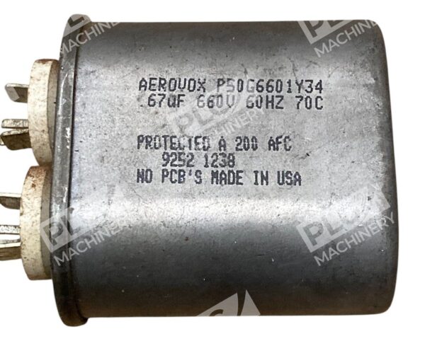 Aerovox 67uF 660V 60Hz Capacitor P50G6601Y34