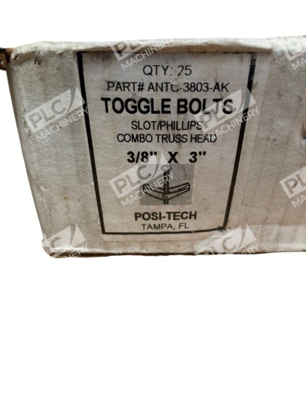 Posi-Tech 3/8x3" Phillips Combo Truss Head Toggle Bolt ANTC-3803-AK (Box of ~25)