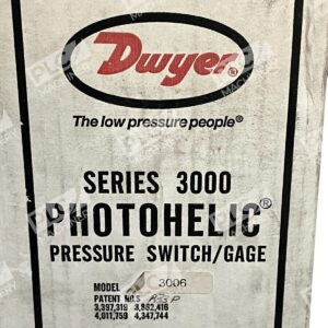 Dwyer Instruments Series 3000 Photohelic Pressure Switch Gage Model 3006