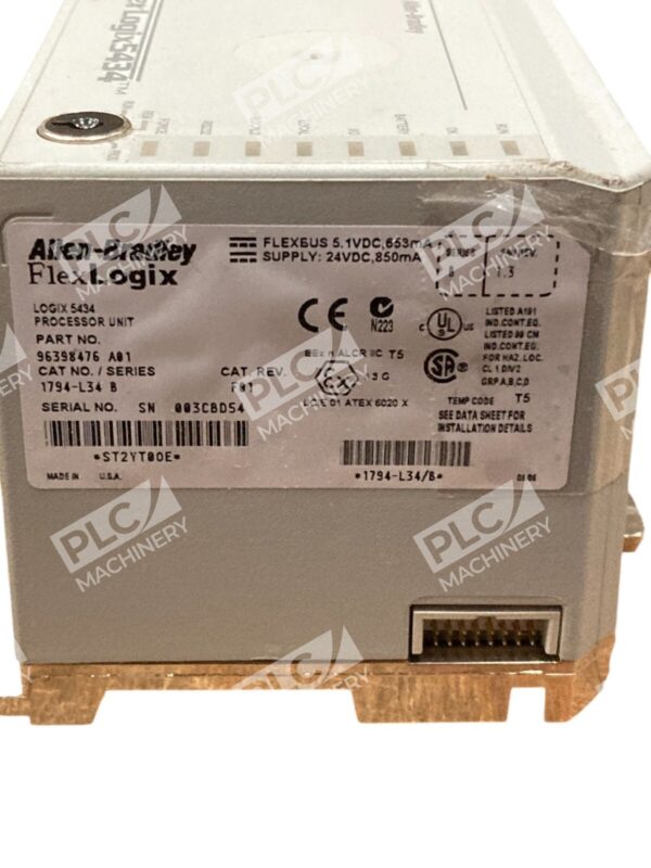 Allen-Bradley FlexLogix 5434 1794-L34B Processor 512KB Memory 24VDC RS-232 Ports - Image 4