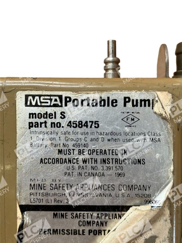 MSA S 458475 Portable Pump - Image 2