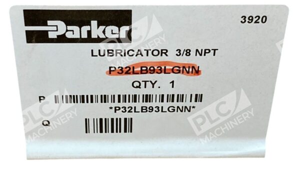 Parker JU9O5WFE 3920 3/8" NPT Lubricator P32LB93LGNN - Image 2
