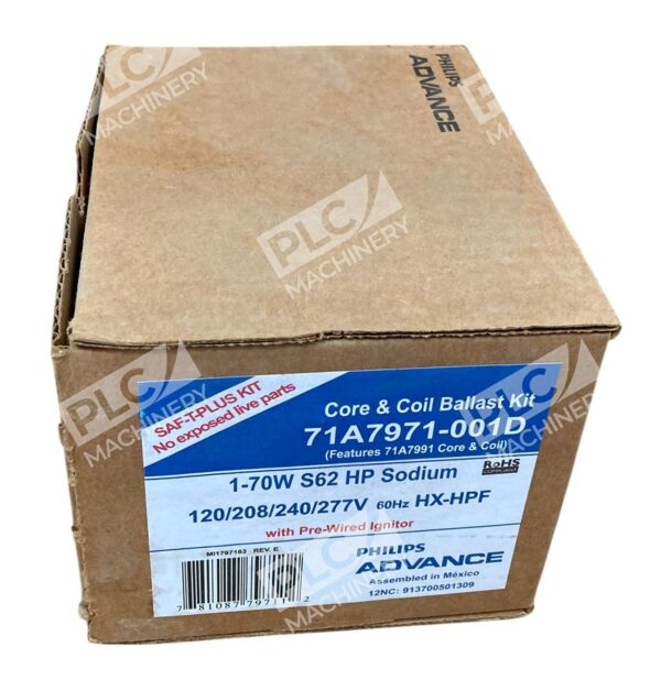 Advance Philips 1-70W S62 HX-HPF HP Sodium Core & Coil Ballast 71A7971-001D