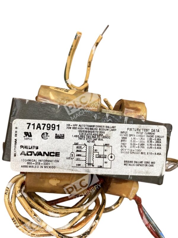 Advance Philips 1-70W S62 HX-HPF HP Sodium Core & Coil Ballast 71A7971-001D - Image 7