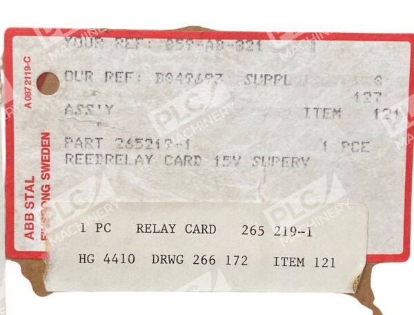 ABB Stal AE 25043 K1 13.25.04.3A0 Reed Relay Card 15V Module 265219-1 - Image 2