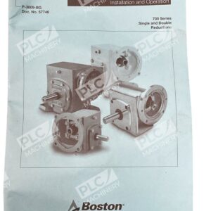 Boston Gear 700 Series Worm Gear Speed Reducer Single & Double Reduction HP 1/6-