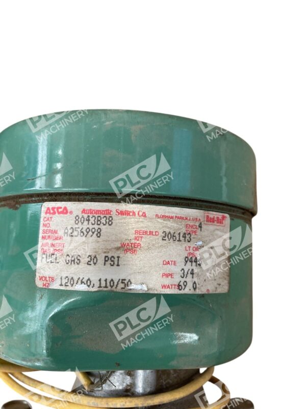 ASCO Red Hat 8043B038 110/120V 3/4"Pipe 69W Fuel Gas 20PSI Valve 8043B38 - Image 4
