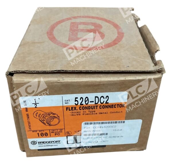 Bridgeport 1/2" Flexible Conduit Connector 520-DC2 (Box of ~100)