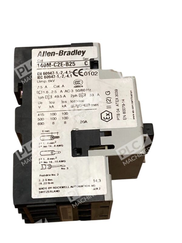 Allen-Bradley 140M-C2E-B25 Motor Protection Circuit Breaker 2.5A 690V Overload & - Image 2