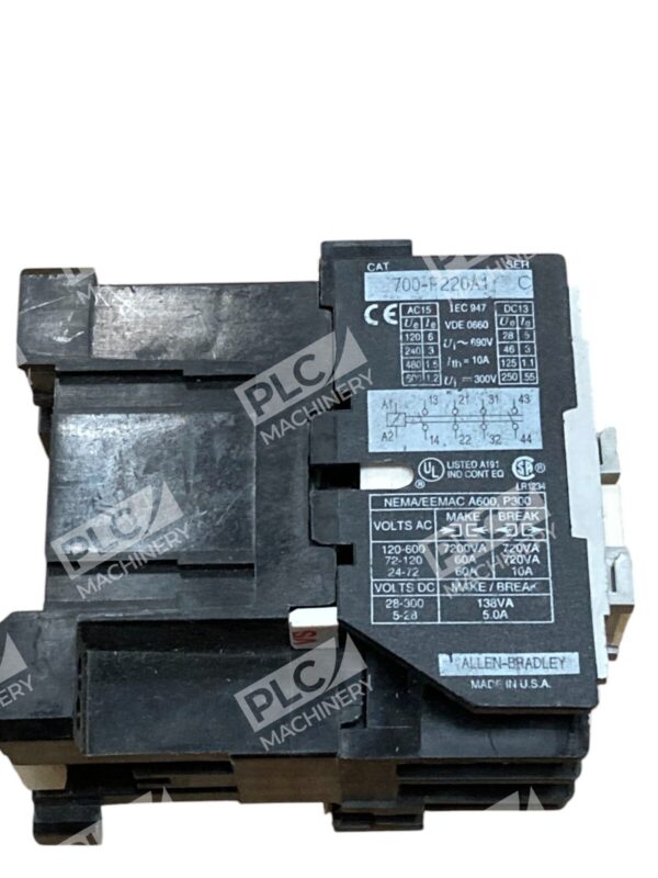 Allen-Bradley 700-F220A1C Contactor Electrically Controlled Switch for Motor Cir