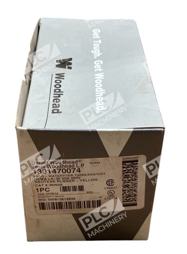 Woodhead Daniel LP 1301470074 Yellow Rubber 30A 250V Plug Watertite 28W48