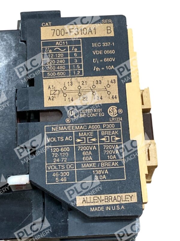 Allen-Bradley 700-F310A1 Control Relay 110-120V AC 10A Industrial Automation Swi - Image 3