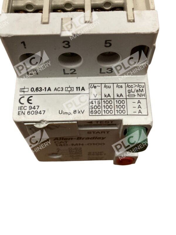 Allen-Bradley 140-MN-0100 Manual Motor Starter 0.63-1A Overload Short Circuit Pr - Image 2