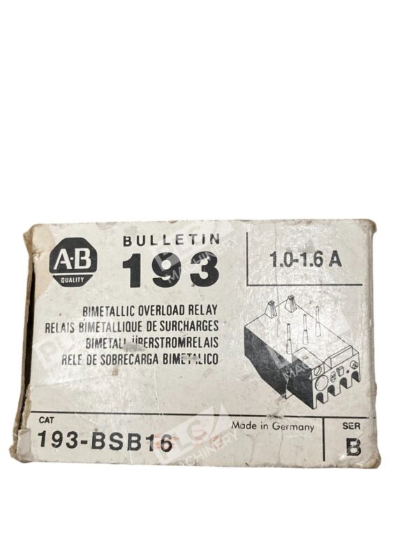 Allen-Bradley 193-BSB16 Series B 1.0-1.6A Bimetallic Thermal Overload Relay Phas - Image 4