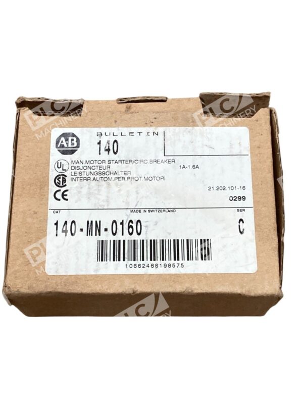 Allen-Bradley 140-MN-0160 Manual Motor Starter/Protector, 1.0-1.6A, 3-Pole - Image 2