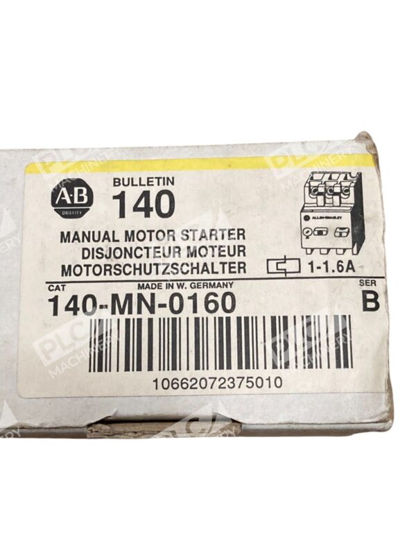 Allen-Bradley 140-MN-0160 Manual Motor Starter 1-1.6A Overload Protector - Image 2