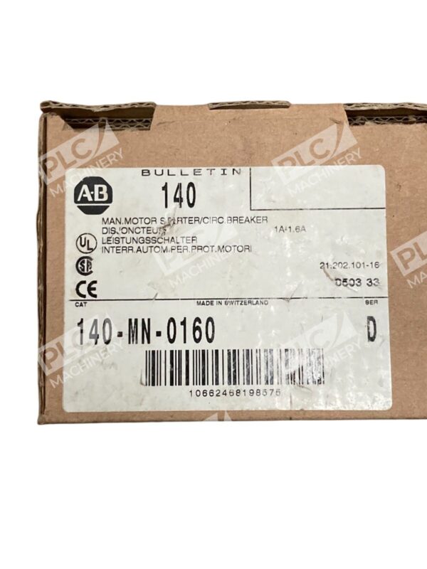 Allen-Bradley 140-MN-0160 Manual Motor Starter Circuit Breaker 1-1.6A - Image 2