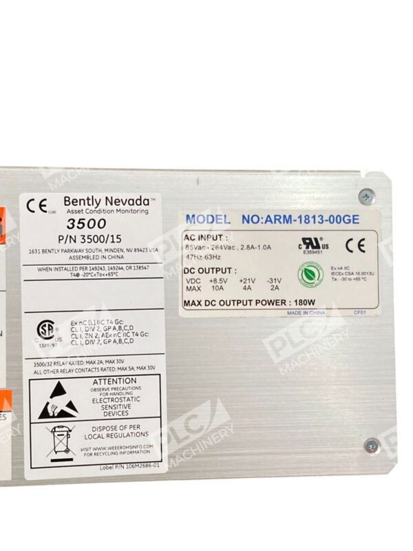 Bently Nevada ARM-1813-00GE 3500 AC Power Supply 3500/15 - Image 8