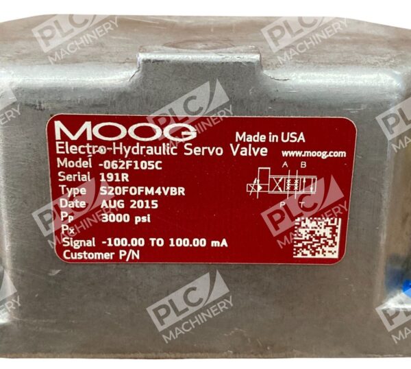 MOOG S20FOFM4VBR 191R 3000PSI Electro-Hydraulic Servo Valve 062F105C - Image 2