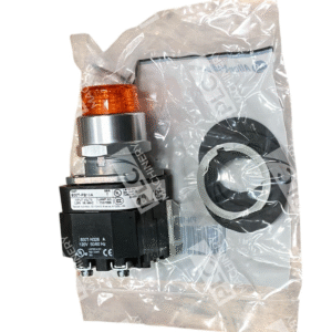 Allen-Bradley 800T-PB16A 30mm Amber Illuminated Push Button - 120V AC, 1-NO 1-NC