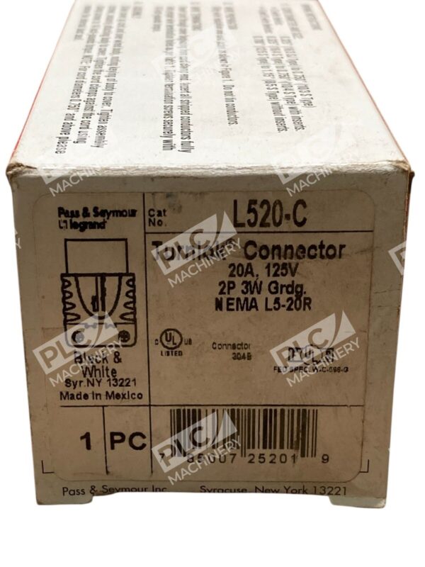 Pass & Seymour Legrand 304B 20A 125V 2P 3W L5-20R Turnlok Connector L520-C - Image 2