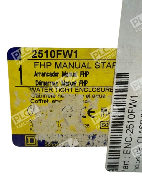 Square D FHP Manual Starter Series B 2510FW1 - Image 2