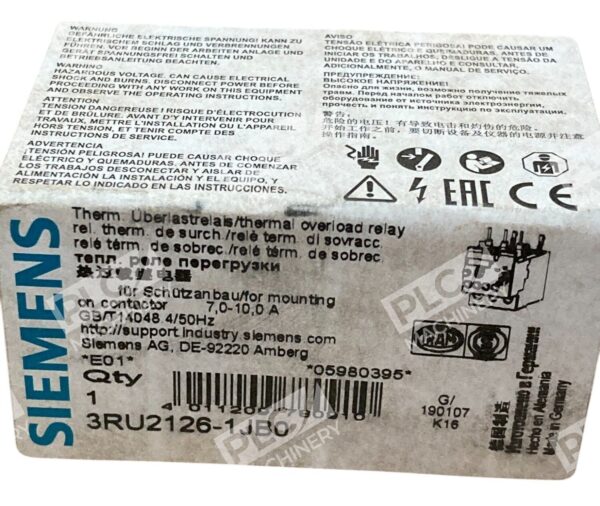 Siemens 7.0-10.0A GB/T14D48 4/50Hz Thermal Overload Relay 3RU2126-1JB0 - Image 2