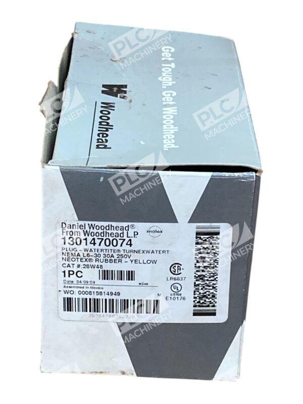 Daniel Woodhead LP 30A 250V Yellow Rubber Watertite Plug 1301470074
