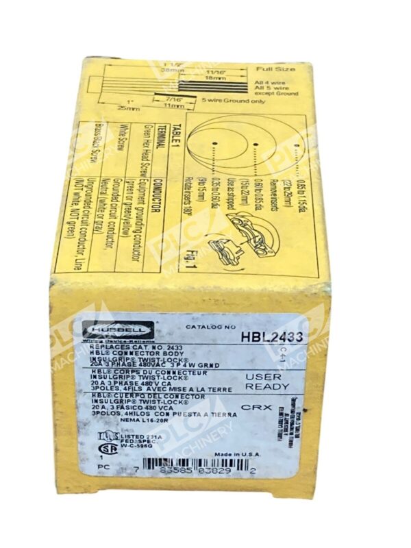 Hubbell Insulgrip Twist-Lock 20A Connector Body HBL2433