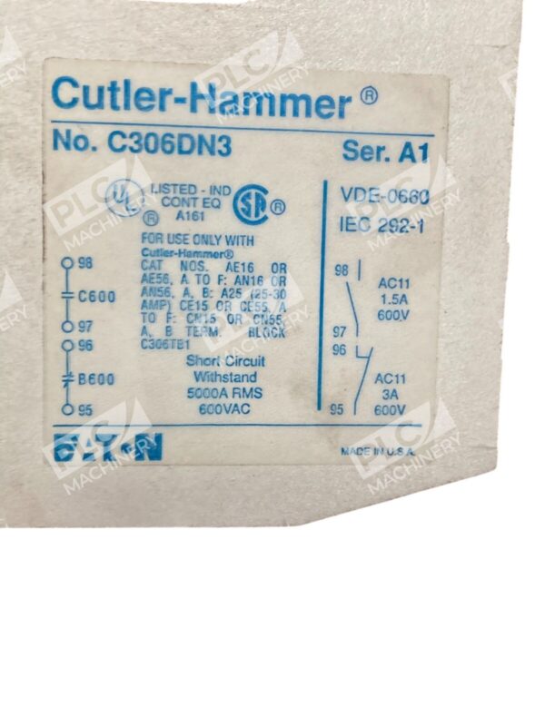 Cutler Hammer 32A 3 Pole Freedom Series Overload Relay C306DN3 /A1 - Image 6
