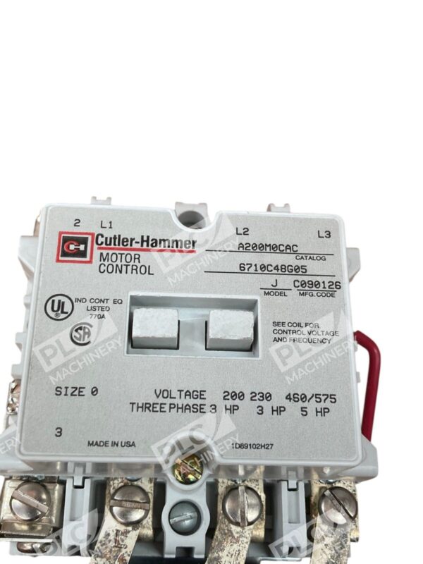 Eaton Cutler Hammer 6710C48G05 3 Pole Non Reversing Starter A200M0CAC /J - Image 4