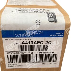 Johnson Controls A419 Single Stage Temperature Controller A419AEC-2C