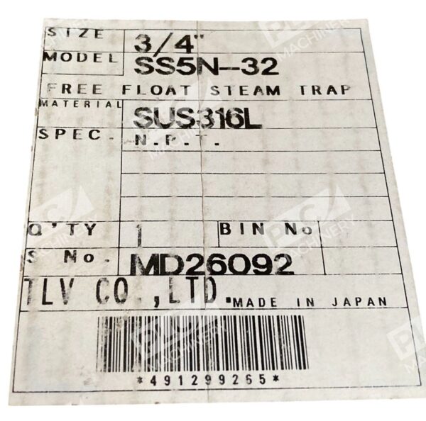 TLV 3/4" Free Float Steam Trap SS5N-32 - Image 2