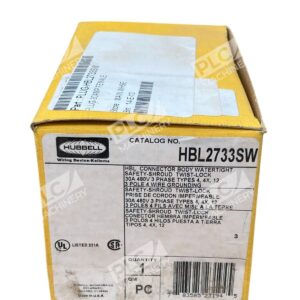 Hubbell 30A 480V 3 Phase Safety-Shroud Twist-Lock Watertight Connector HBL2733SW