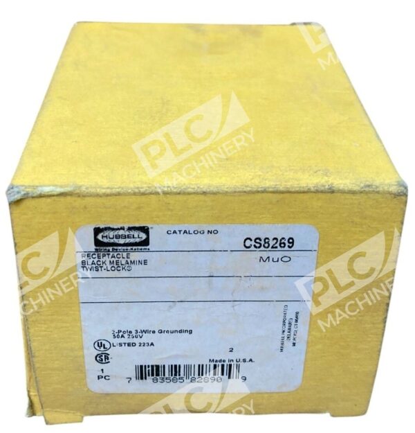 Hubbell 50A 250V Black Melamine Twist-Lock Receptacle CS8269