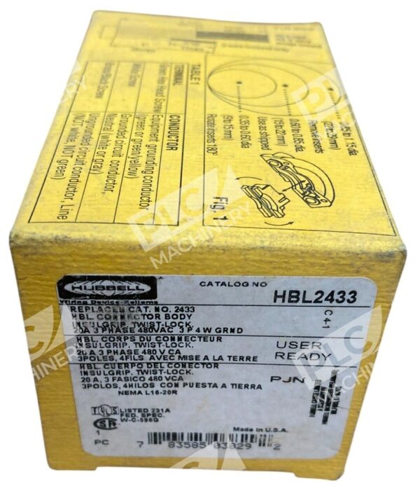 Hubbell 20A Insulgrip Twist-Lock Connector Body HBL2433