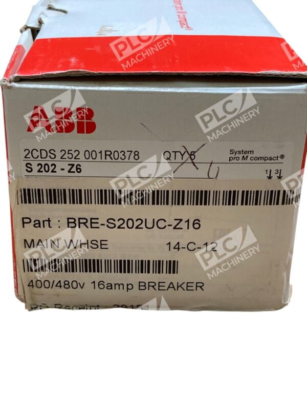 ABB S 202-Z6 400/480V 16A Circuit Breaker 2CDS 252 001R0378 (Box of 4) - Image 2