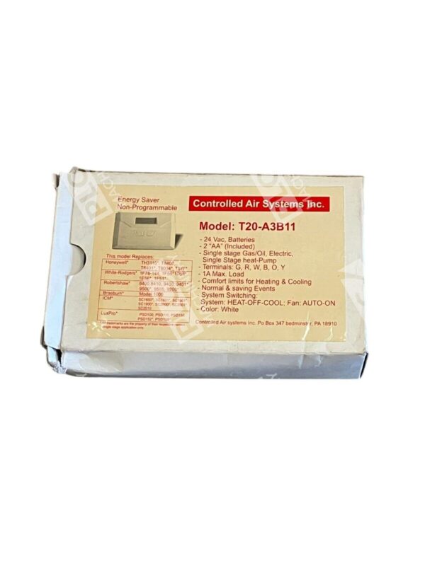 Controlled Air Systems Energy Saver Non-Programmable Thermostat T20-A3B11