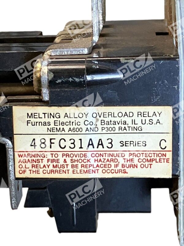 Furnas Electric Melting Alloy Overload Relay 48FC31AA3 /C - Image 2
