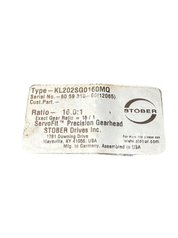 Stober KL202SG0160MQ ServoFit Precision Gearhead 16:1 - Image 2