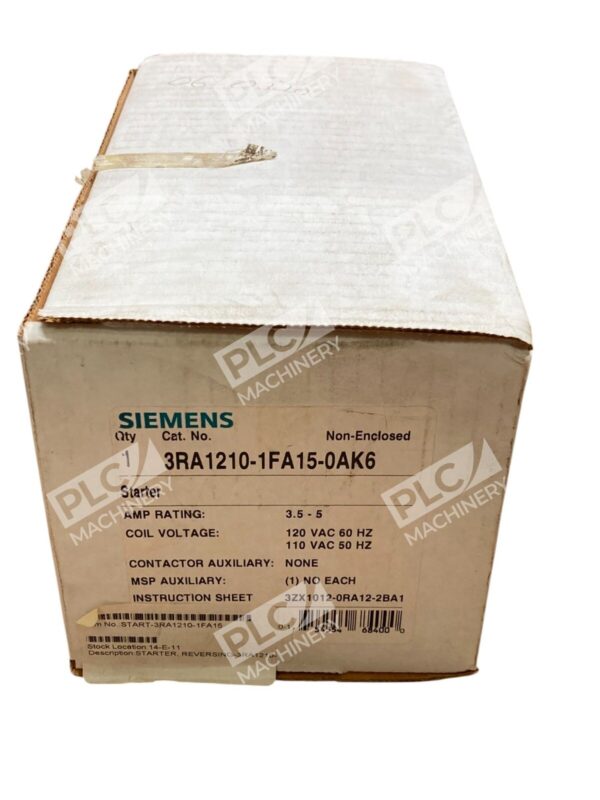 Siemens Non-Enclosed 3.5-5A Starter 3RA1210-1FA15-0AK6