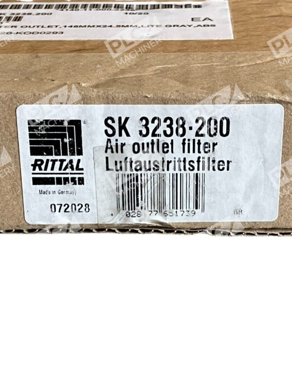 Rittal RAL7035 148.5x148.5x24mm Outlet Filter SK3238-200 - Image 2
