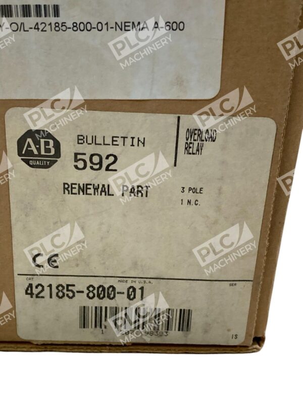 Allen Bradley AB Bulletin 592 3 Pole Overload Relay 42185-800-01 - Image 2