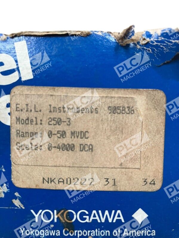 Yokogawa 250-3 E.I.L. Instruments 905936 0-50MVDC 0-4000DCA - Image 2