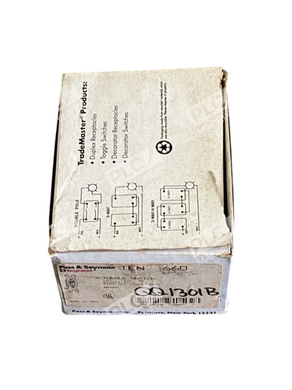 Pass & Seymour Legrand 15A 120VAC Single Pole Toggle Switch 660G (Box of 10) - Image 2