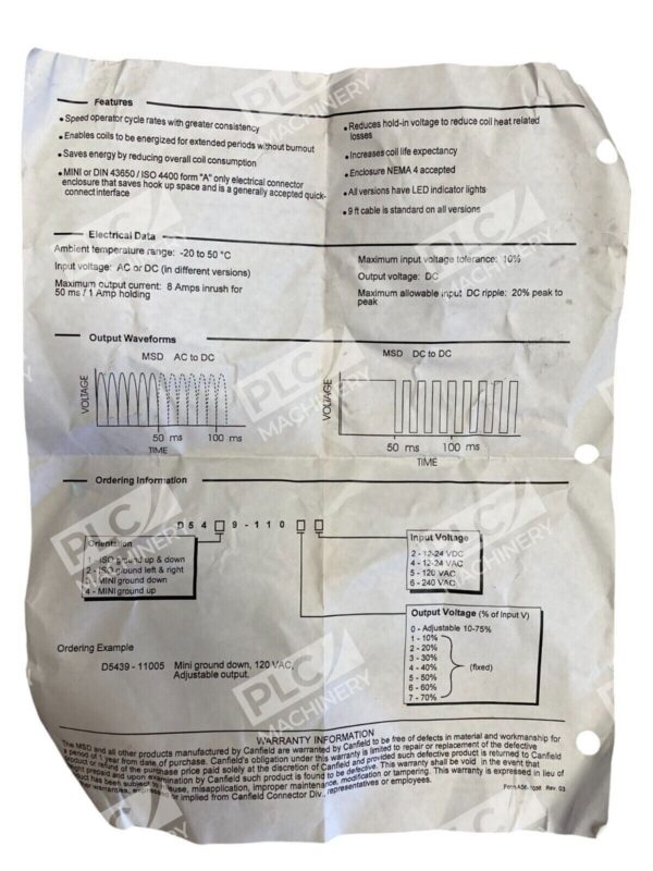 Canfield Connector Division Drive Board 120VAC D5419-11015 - Image 4