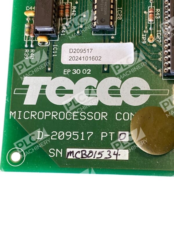 Tocco Microprocessor Control Circuit Board D-209517 PT0 - Image 2