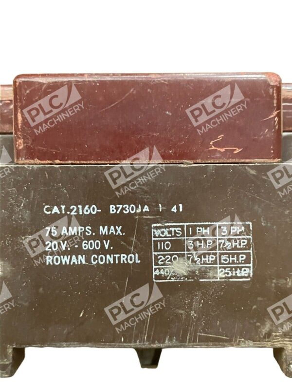 Rowan Control 2160-B730JA 75A 20-600V 3 Pole Contactor - Image 2