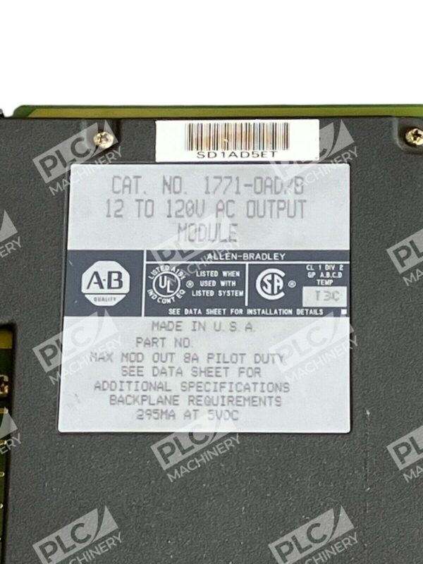 Allen Bradley 12 To 120V AC Output Module 1771-OAD /B - Image 2